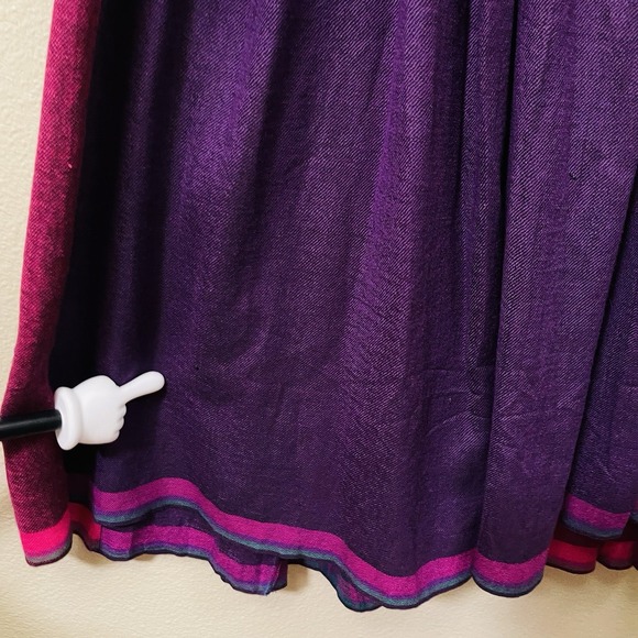 Injiri Wool Dress Handwoven Embroidered Folk Tunic Pink Purple Ethnic Boho Sz S - Picture 14 of 16